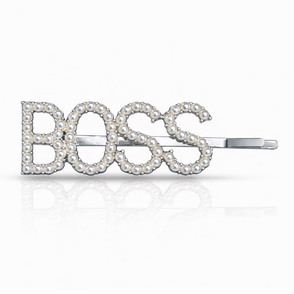 ⚜️ Boss Silver Pearl Embellished Hair Clip